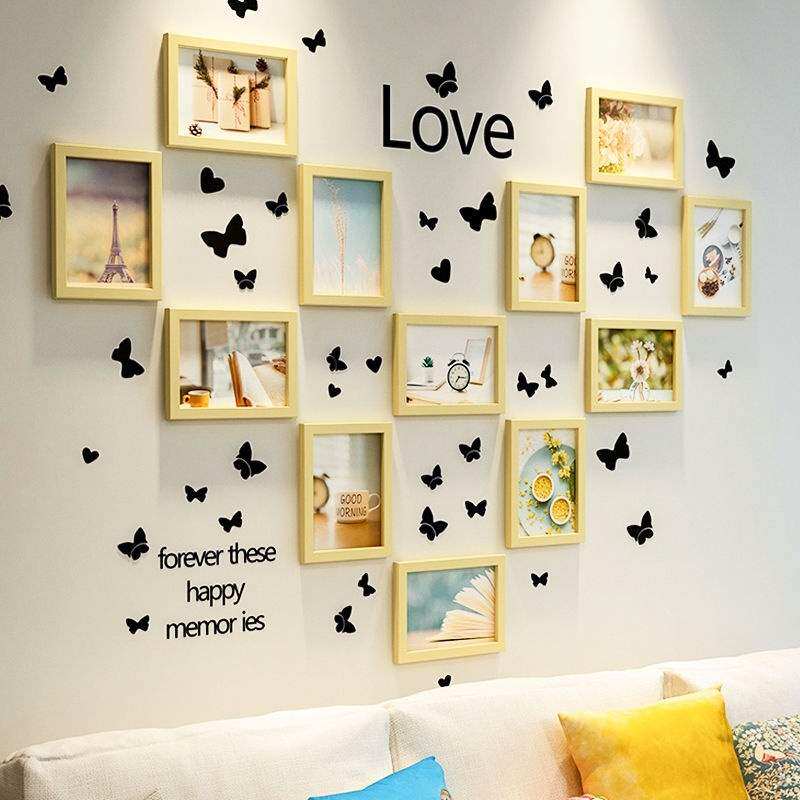 Photo frame customization to map customization simple modern log static beauty craft creative net red punch-free background decorations