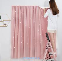 Nordic simple curtains non-perforated installation Velcro paste bedroom rental room simple small bay window shade cloth