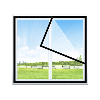 Self-adhesive anti-mosquito window screens for outward-opening windows