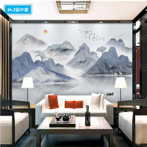 8D bamboo-wood fiber integrated wall panel TV background wall Chinese landscape painting and wall panel decorated room background board