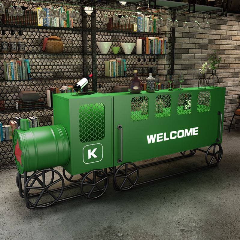 Front desk wrought iron retro industrial table corner table clear bar style creative restaurant gym porch cabinet bar integrated