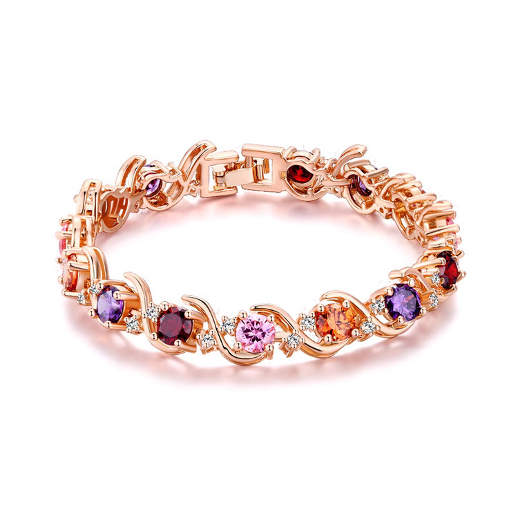 Helena Hr Official Genuine Rose Gold Bracelet for Women, Crystal Bracelet, Birthday Gift for Girlfriend or Wife