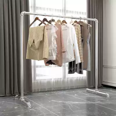 Steel pipe drying rack floor-to-ground household outdoor drying quilt frame thickened bedroom balcony cool hanging drying clothes pole is strong and simple