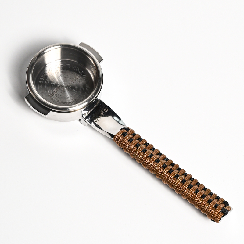 Wafo Tsukamaki Coffee Handle 58mm Bottomless Handle with Braided Strap Made of Stainless Steel Wafo Tsukamaki Coffee Handle 58mm Bottomless Handle with Braided Strap Made of Stainless Steel