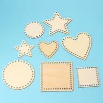 New handmade DIY round oval wooden thread winding board with holes mini cross stitch fixed frame