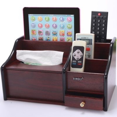 Paper towel box wooden multi-functional home living room tea table desktop drawer paper box napkin remote control storage box
