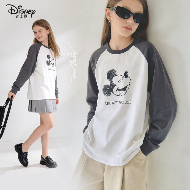 Disney Girls' Long-Sleeved T-Shirt 26 New Style Big Kids' Base Shirt Girls' Loose Top Teenagers' Stylish Top Disney Girls' Long-Sleeved T-Shirt 26 New Style Big Kids' Base Shirt Girls' Loose Top Teenagers' Stylish Top
