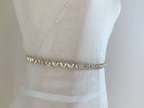 Super flash handmade rhinestone chain lace advanced custom dress belt shoulder strap hair accessories DIY accessories webbing