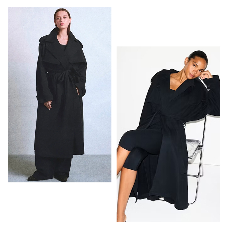 High-End Skims Kardashian Boyfriend Fleece British-Style Fleece Coat Long Trench Coat Jacket