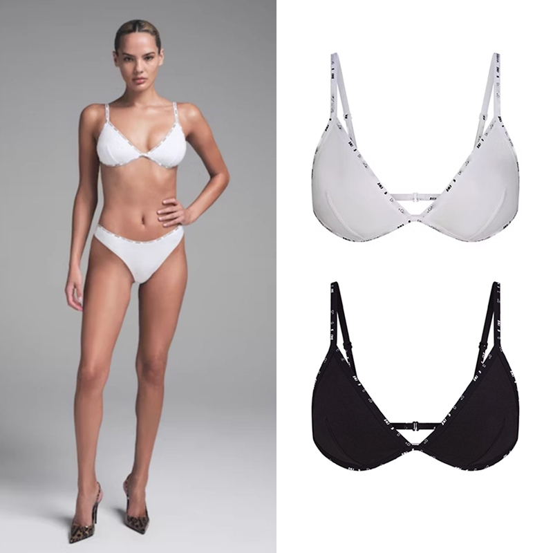 Discontinued Model Benefits! Skims X D&G Collaboration Kardashian Classic Black and White Spaghetti Strap French-Style Lingerie