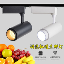 Led fresh light track cooked food Cooked meat Fruit vegetable Aquatic store Commercial rail type COB focusing spotlight