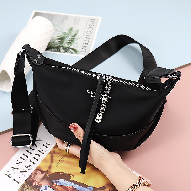 Canvas Bag Woman 2023 New Fashion Casual Purse Woman Superior Wide Shoulder Strap Oxford B Women Bag Single Shoulder Diagonal Satchel-Taobao