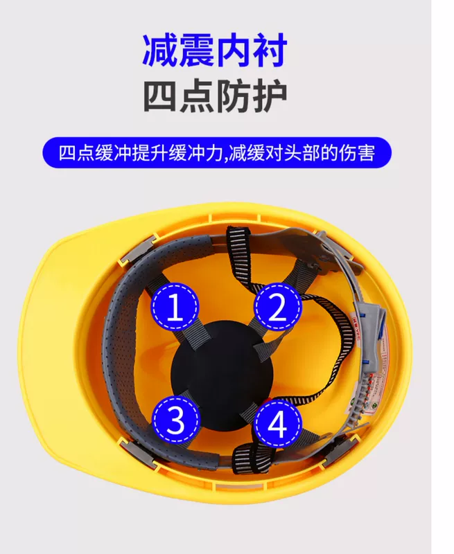 Mũ bảo hiểm lãnh đạo giám sát tiêu chuẩn quốc gia dày ABS kỹ thuật điện thoáng khí công nhân mũ bảo hiểm in hình tùy chỉnh nam