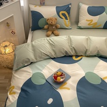 Nordic Wind Bed bedding Four pieces of pure cotton 100 College students Dormitory Bed Linen Full Cotton Quilts with Covered Bed three sets