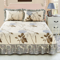 Spring and summer cotton bed skirt cotton single double with lace sheet cover 1 5m 1 8m bed Korean version of the bed cover