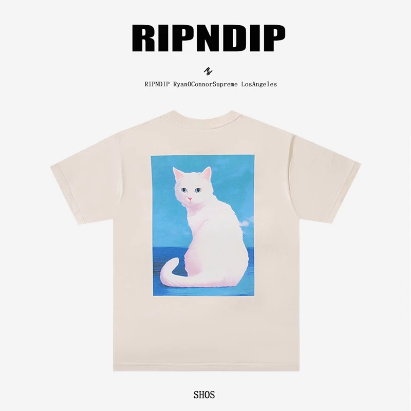 RIPNDIP футболка с короткими рукавами с милым котенком PRETTY KITTY пары одно и то же круглое горло