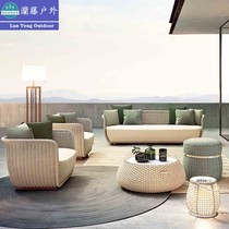 Outdoor Sofa Fujii Chair Three Sets Garden Courtyard Rattan Furniture Sales Floor Hotel Open-air Balcony Leisure Portfolio