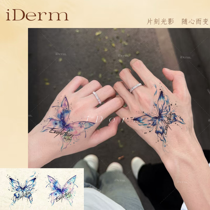 Iderm Nicholas Tse Colorful Butterfly Tattoo Stickers Pure Desire Sexy Couple Combo Concert Support Waterproof Long-Lasting Iderm Nicholas Tse Colorful Butterfly Tattoo Stickers Pure Desire Sexy Couple Combo Concert Support Waterproof Long-Lasting