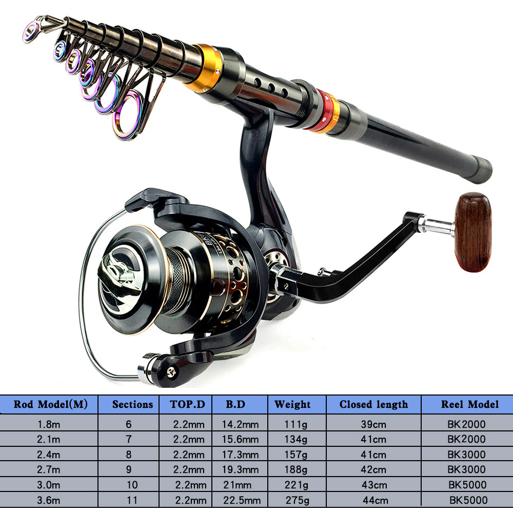 Море удочкой telescopic fishing rod combo and reel kit spinning fishing r
