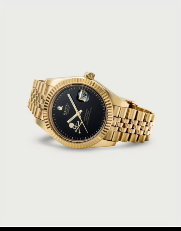 Bapex Logotype Collaboration Mmj Skull Black Gold Watch Mechanical Watch Waterproof Men's Watch Ape Head Trendy Brand Limited Edition Bapex Logotype Collaboration Mmj Skull Black Gold Watch Mechanical Watch Waterproof Men's Watch Ape Head Trendy Brand Limited Edition