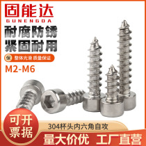 304 stainless steel inner hexagonal self tapping screw cylindrical head tip tail self tapping screw M2M3M4M5 M6