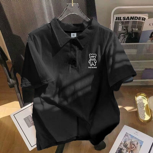 Tide, футболка polo, рубашка для отдыха, в американском стиле, короткий рукав, оверсайз