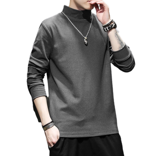 半高领长袖t恤男双面德绒发热保暖内衣男士加绒加厚内搭打底衫潮