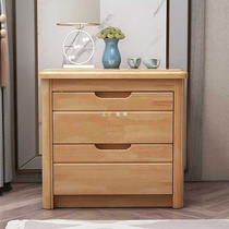 All solid wood bedside table log bedside cabinet modern Chinese style simple bedroom simple storage cabinet