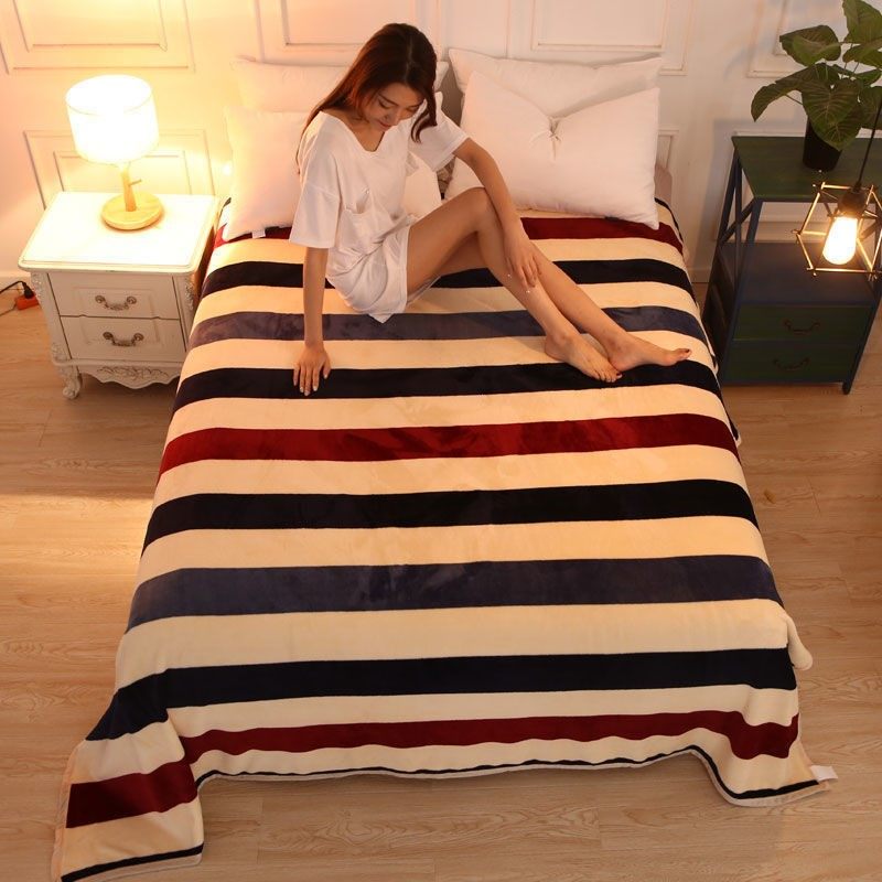 Winter flannel blanket fleece blanket sheet single piece crystal suede coral double-sided plus velvet milk plush duvet single