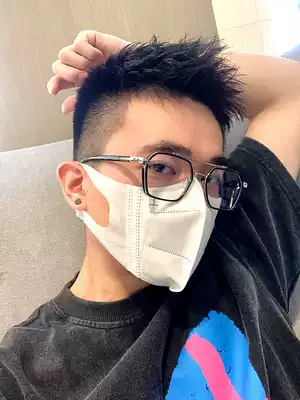 Chen Weiting discoloration retro double beam myopia glasses squatting thugs can be equipped with male tide big face eyes frame female