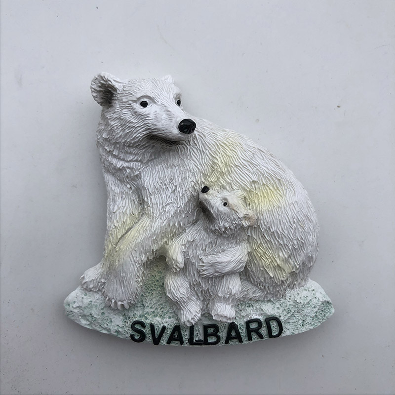 Nordic Norwegian Polar Bears Svalbard Archipelago Humanities Landscape Decoration Handicraft Resin Magnet Fridge Sticker-Taobao