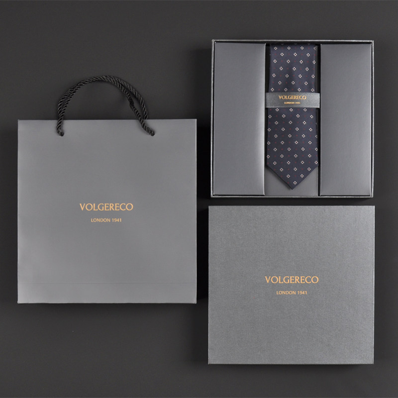 British Vg Men's Casual Business Tie Gift Box High-End Formal Narrow Brand Wedding Hand-Tied Black Gray 7cm
