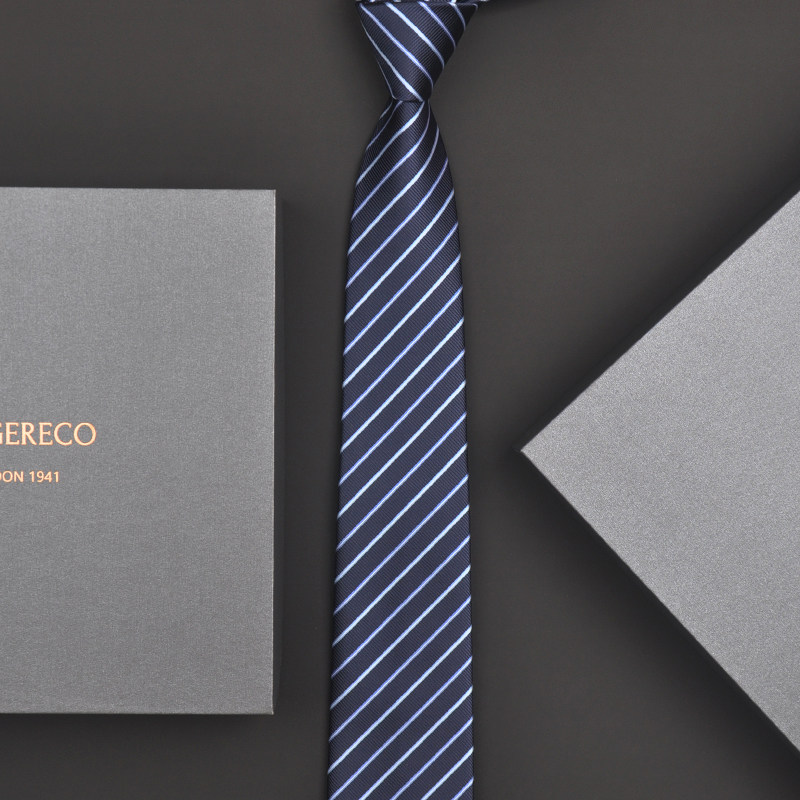 British Vg Men's Casual Business Tie Striped Formal Narrow No-Tie Lazy Style Big Brand Wedding Gift Box 7cm