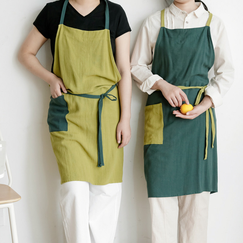 Sanmyu Qinghe Original Apron Customized Logo Printers Kitchen Cotton Sheet Breakfast Cafe Worksuit