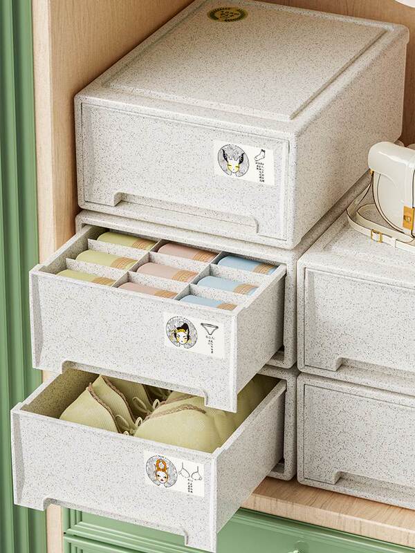Underwear Storage Box for Home Use, Compartmentalized Drawer-Style Wardrobe Organizer for Underwear, Panties, and Socks, Three-In-One Storage Box