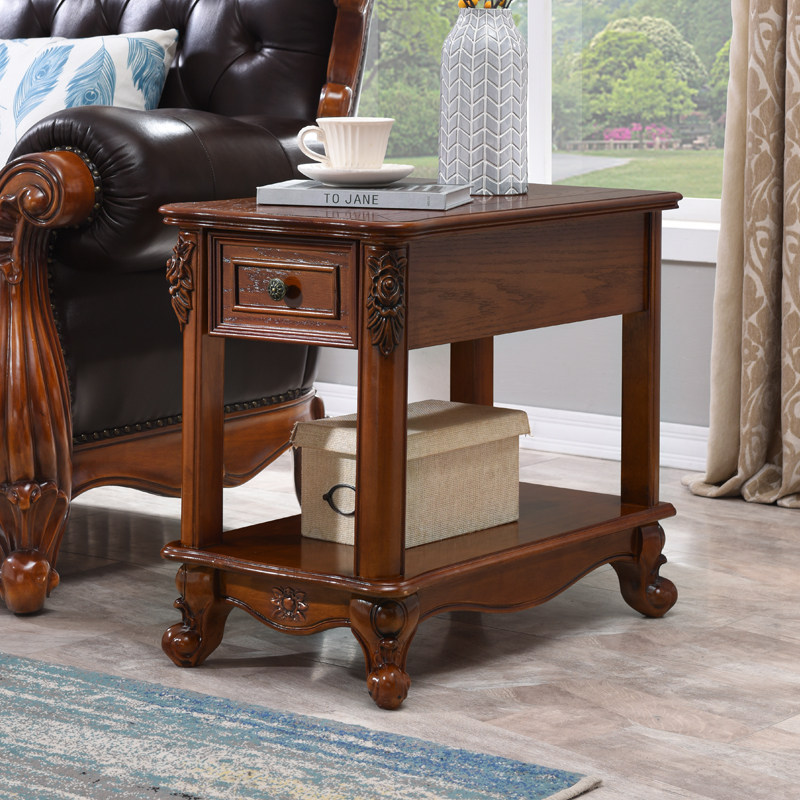 Solid wood small side cabinet living room storage side storage corner cabinet delicate small side several household rectangular American coffee table