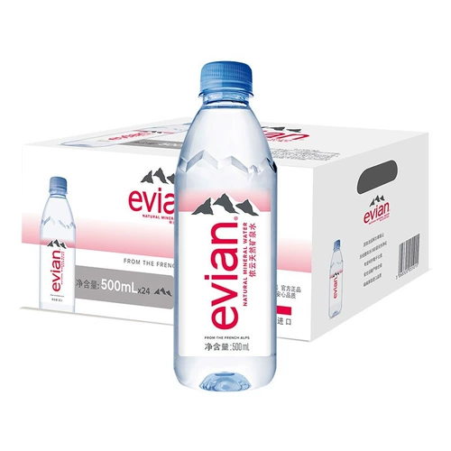 Французская минеральная вода Evian Evian330ML/500 мл*24 маленькие бутылки Взрословая коробка импортированная высококачественная натуральная питьевая вода
