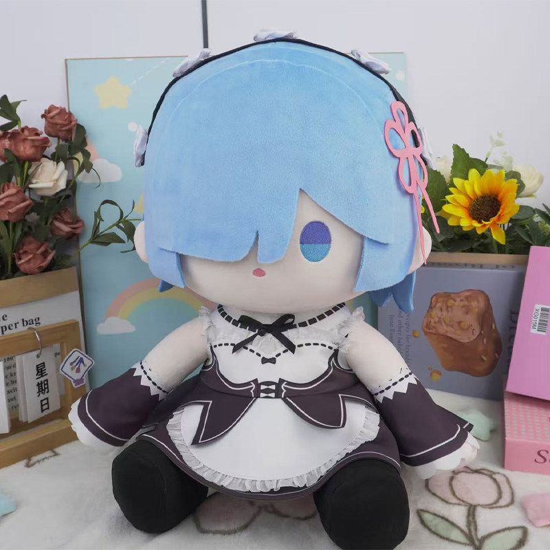 Re:Zero Starting Life in Another World Anime Game Merchandise Rem Cotton Sitting Doll 40cm Figure Toy