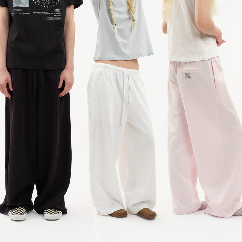 Cashhooked Cloth 26Ss Cool Ice-Skin Fabric, Soft, Breathable, Versatile Pink, White, Black Pants