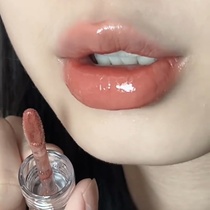 Milky warm apricot yellow skin warm orange lip glaze summer non-stick cup girls dormitory almond milk tea color lipstick