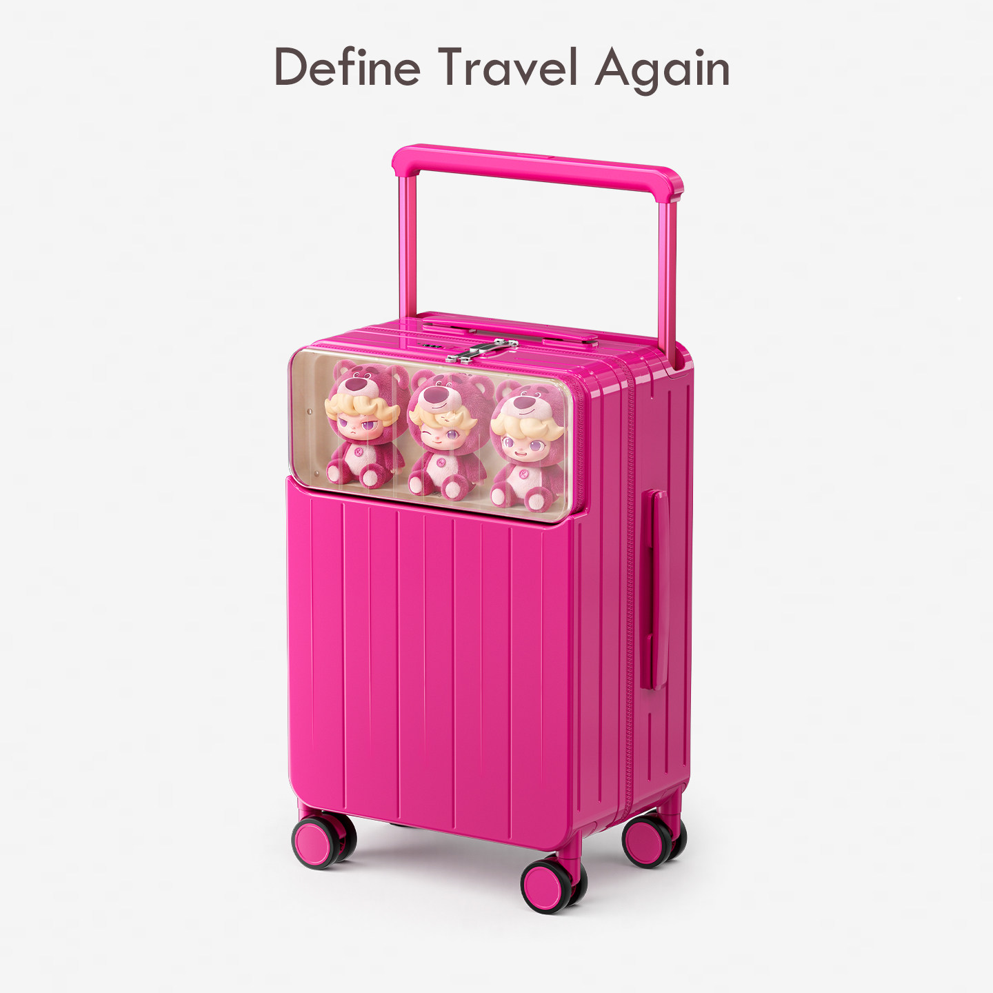 [Ita-ko] DTA Transparent Front Opening Luggage for Women, 2026 New Style, 20-inch Carry-on Trolley Case for Travel