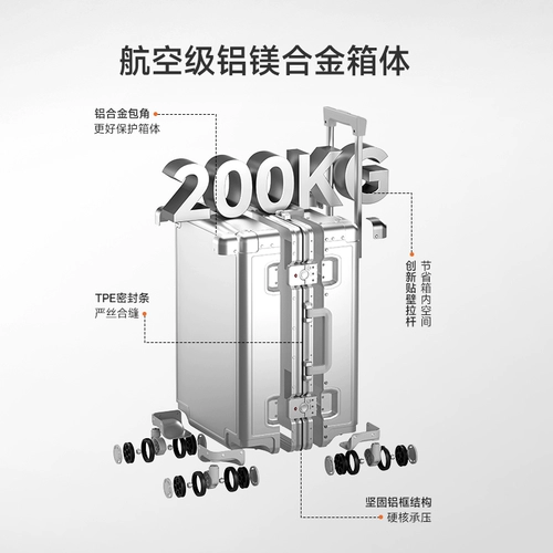 DTA Металлический взрывобезопасный прочный чемодан для путешествий, алюминиево-магниевый сплав, 20 дюймов