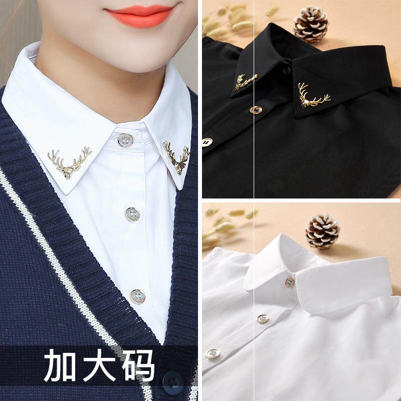 Matching collar with sweater fake collar high-end fashion woolen coat V-neck sweater 2021 new