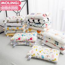 Childrens pillow Cotton kindergarten small pillow Baby washable pillow Baby cartoon cotton pillow neck pillow