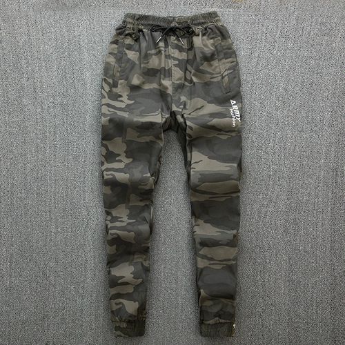 Утепленные эластичные камуфляжные штаны, хлопковые износостойкие повседневные брюки