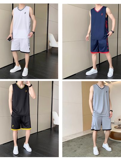 篮球球衣男士成人冰丝青少年跑步健身运动套装篮球服2025新款夏季