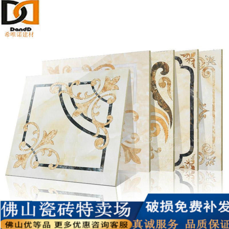 Fully polished glazed tiles 800X800 imitation marble floor tiles living room aisle parquet tiles TV background wall tiles