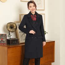 Professional Son Coat Woman Mid-Length Black Tooling Thickened Fur Coats Work Clothes Winter Hotel Front Desk 4s Store