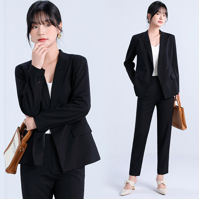 New suit jacket woman interview for work clothes Temperament Workwear Black Little West Suit Suit Casual Positive Dress Hide