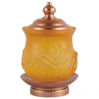Authentic buddha flower supplies, glass relief lotus chalice, purified water tribute, water supply cup, worship in front of guanyin buddha